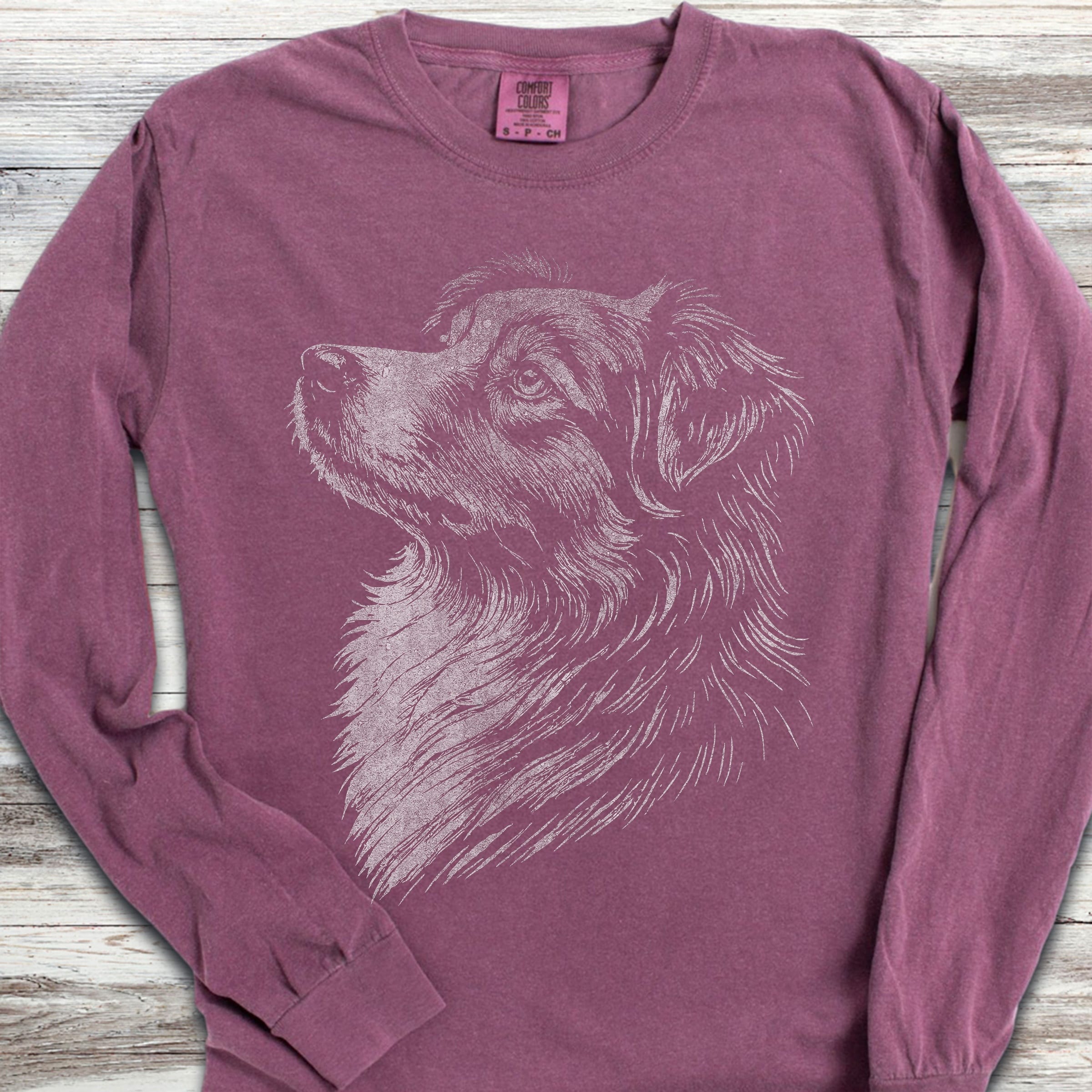 Australian Shepherd Loyalty Long Sleeve Tee - Berry