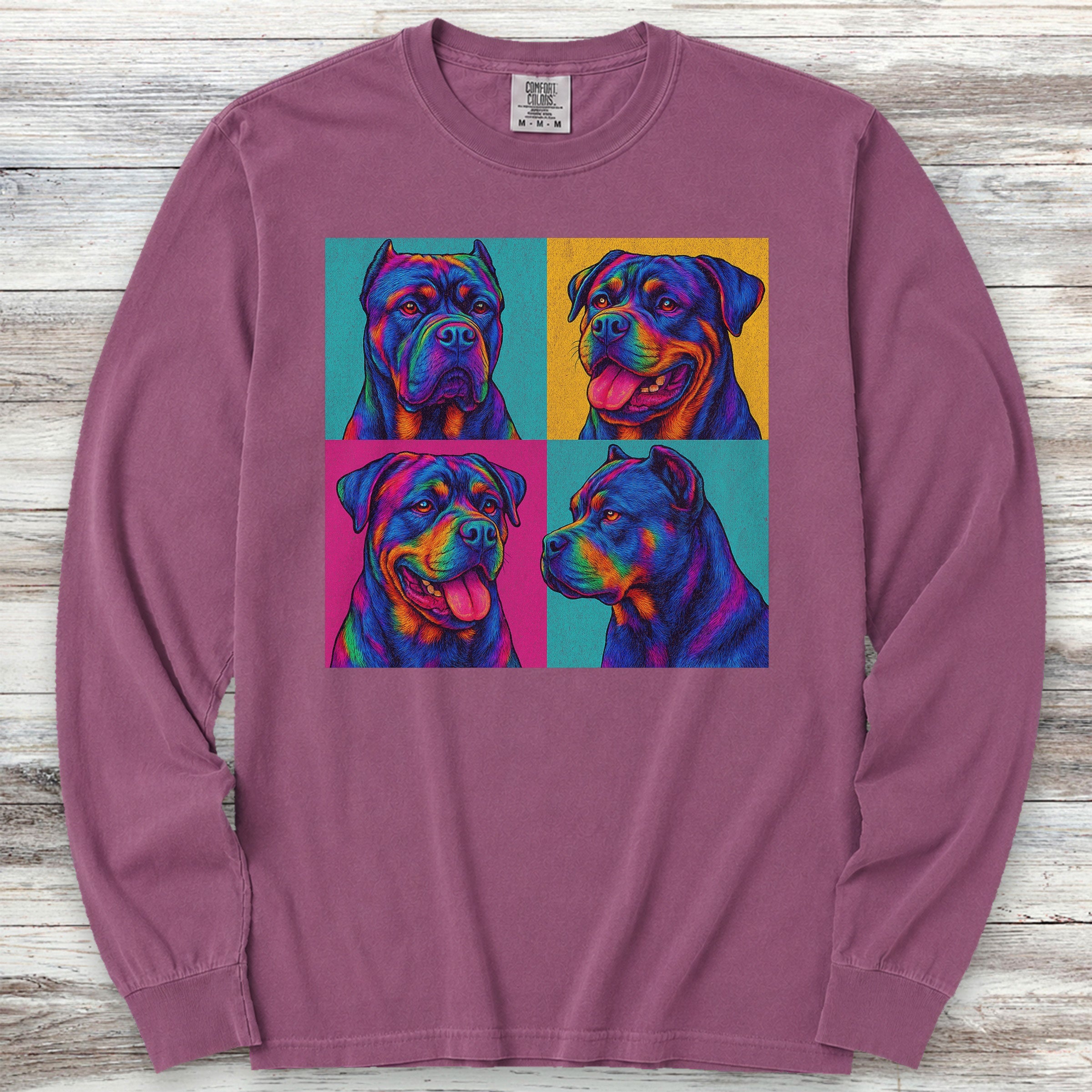Cane Corso Pop Art Long Sleeve Tee - Berry