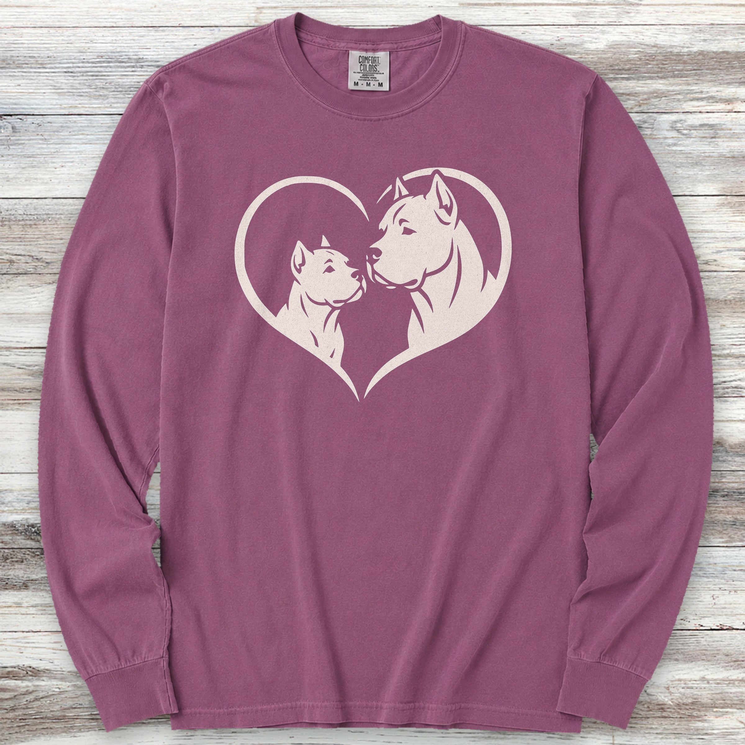 Cane Corso Heart Bond Long Sleeve Tee - Berry