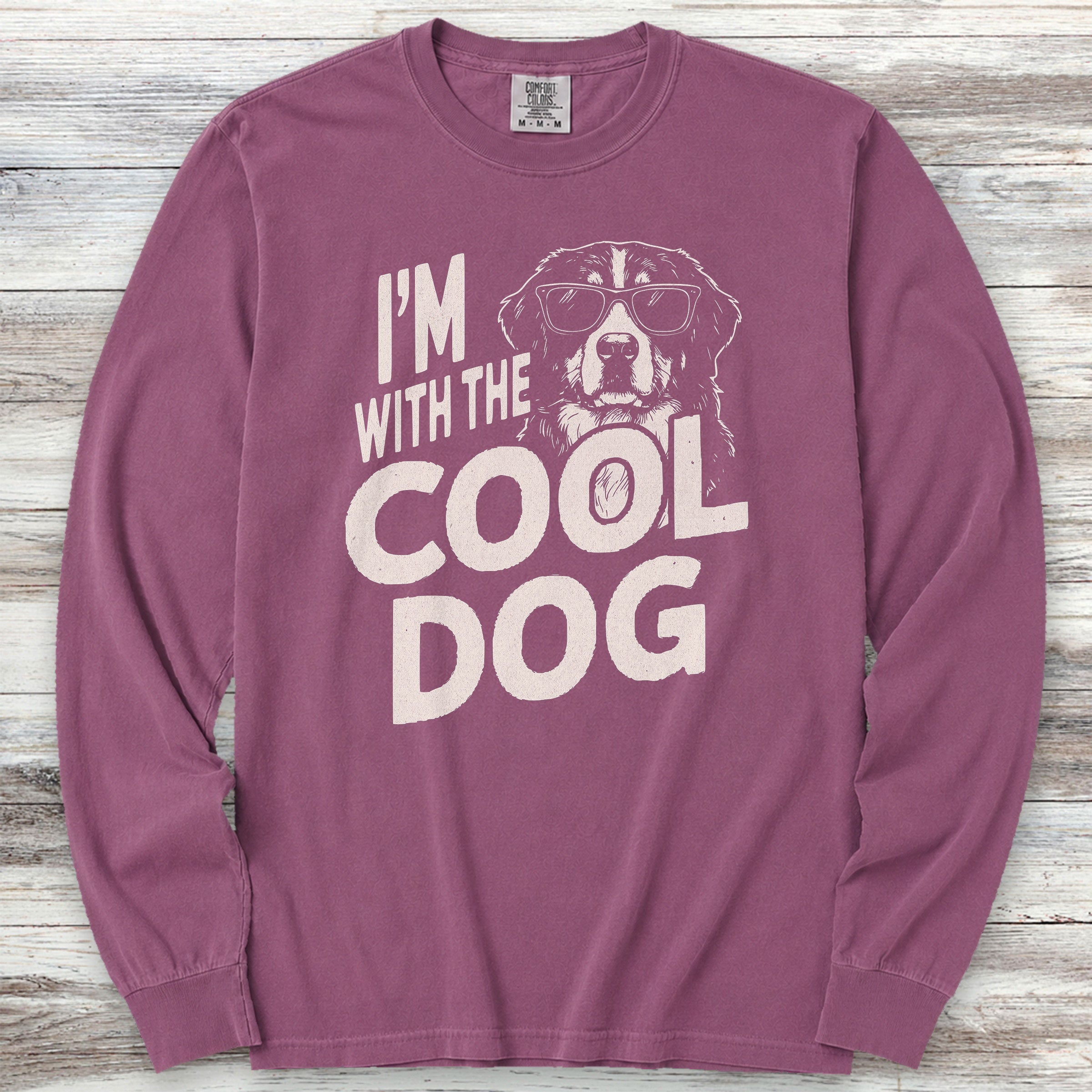 Bernese Mountain Dog Cool Long Sleeve Tee - Berry