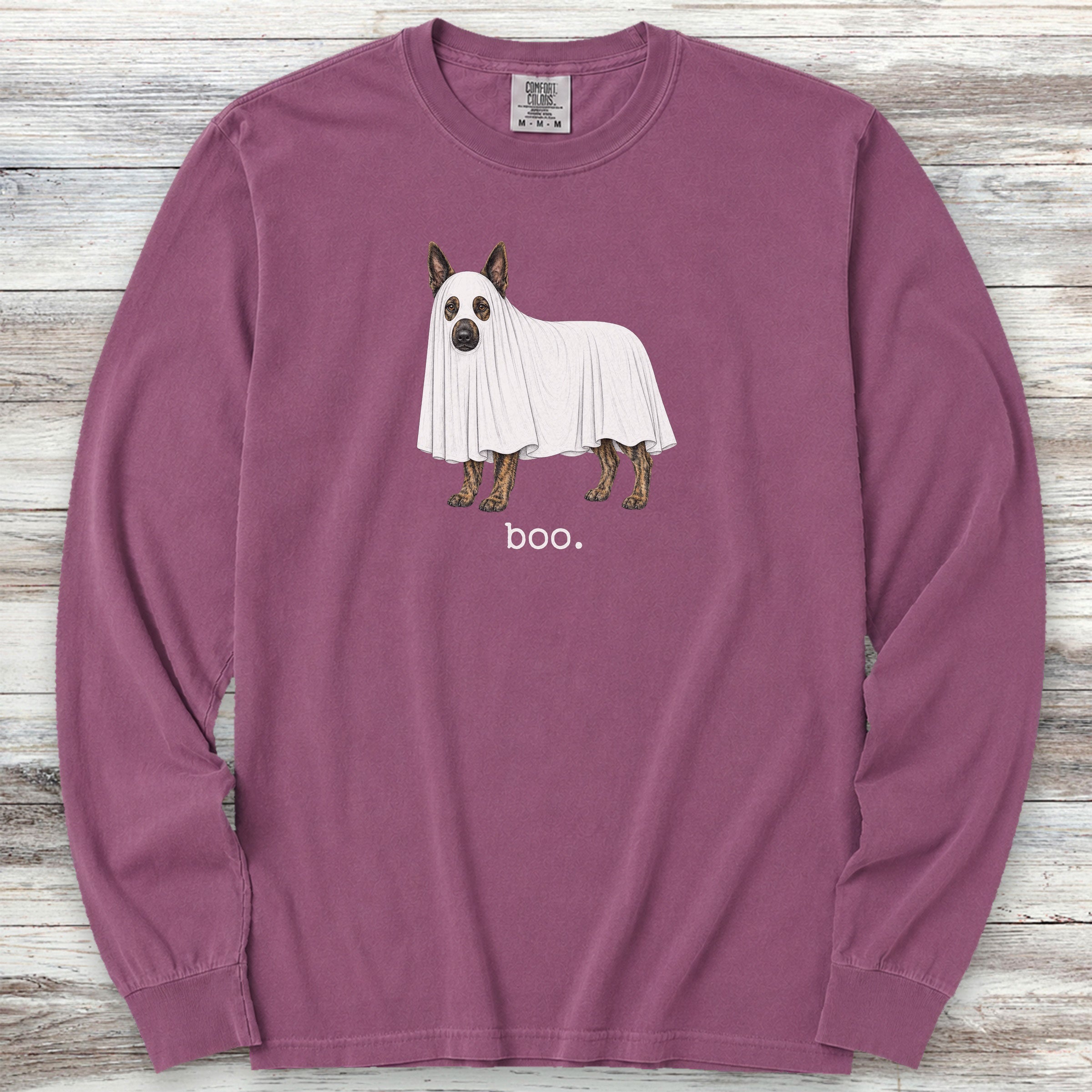 Dutch Shepherd Boo Long Sleeve Tee - Berry