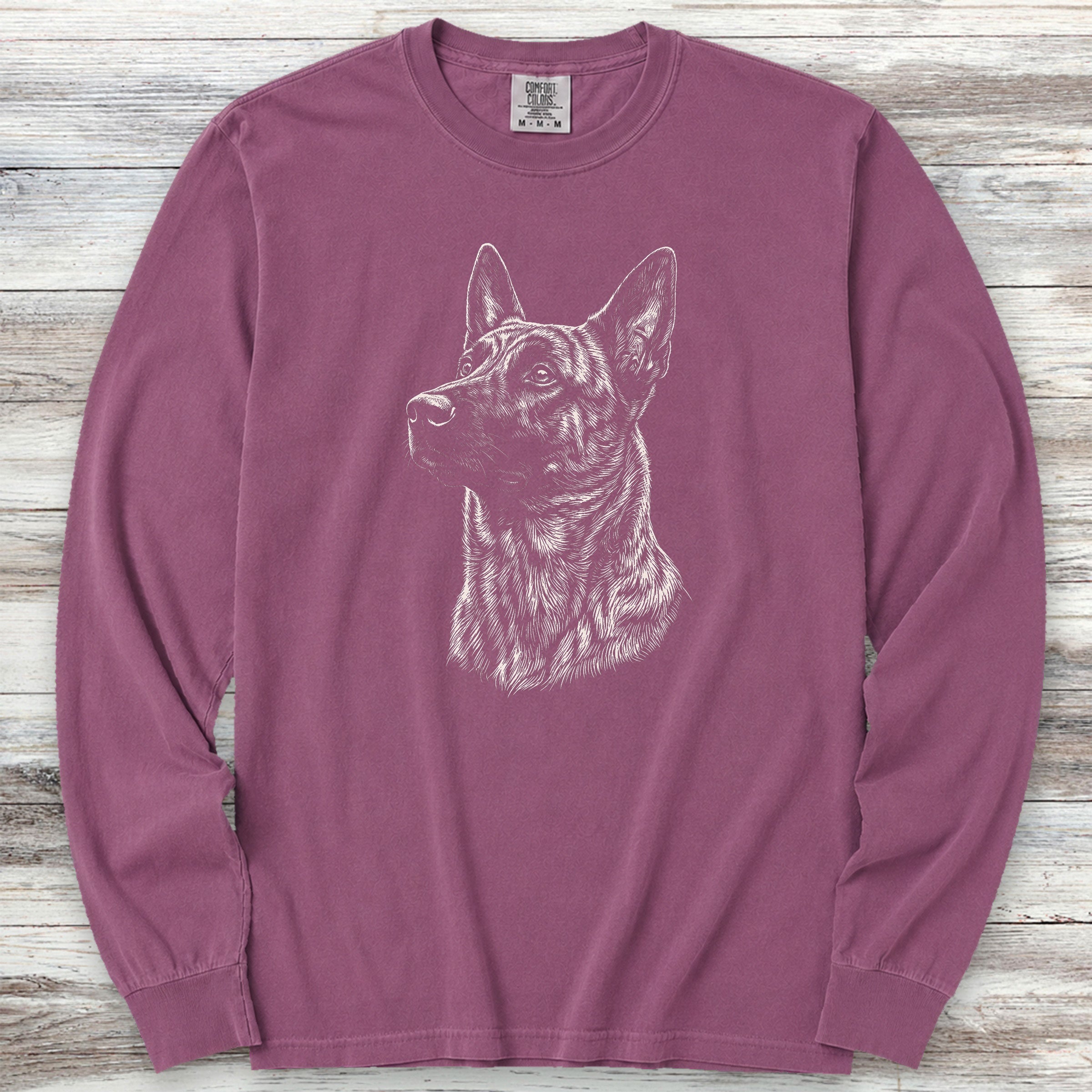Dutch Shepherd Loyalty Long Sleeve Tee - Berry