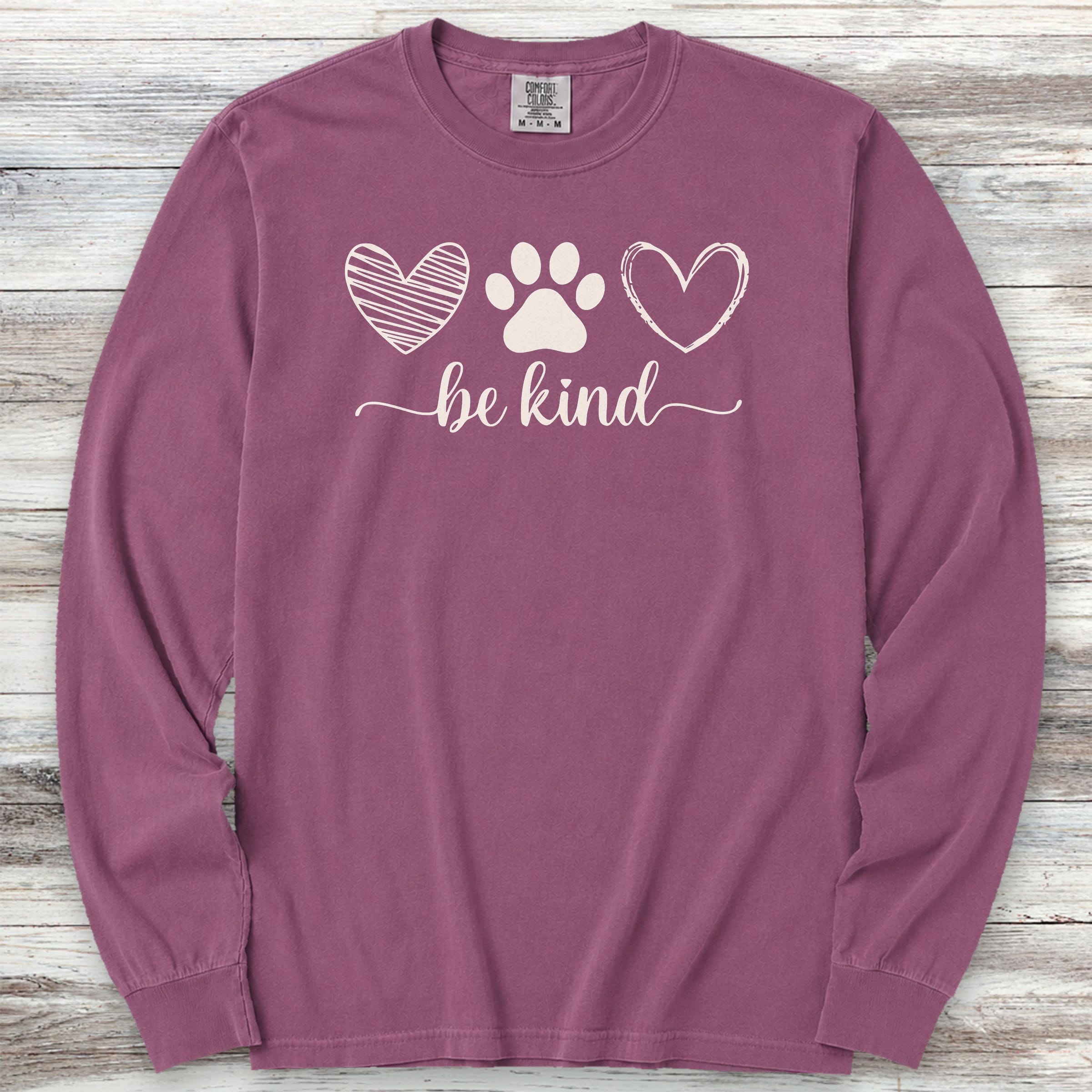 Be Kind Long Sleeve Tee - Berry