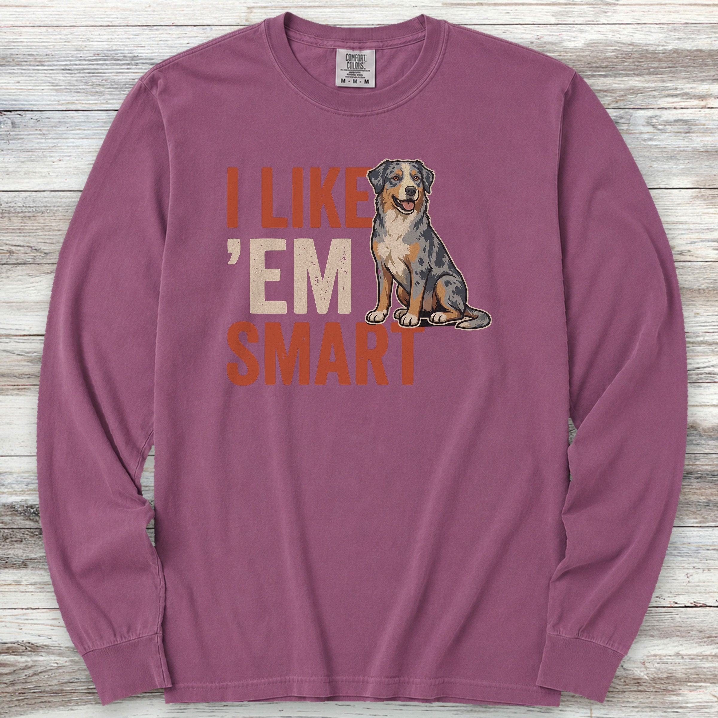 Australian Shepherd Smart Long Sleeve Tee - Berry