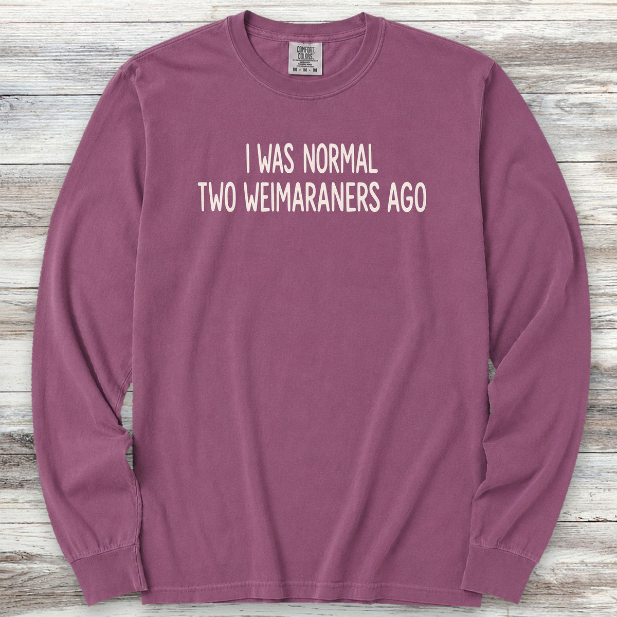 Weimaraner Normal Long Sleeve Tee - Berry