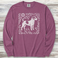 Jack Russell Linocut Long Sleeve Tee - Berry