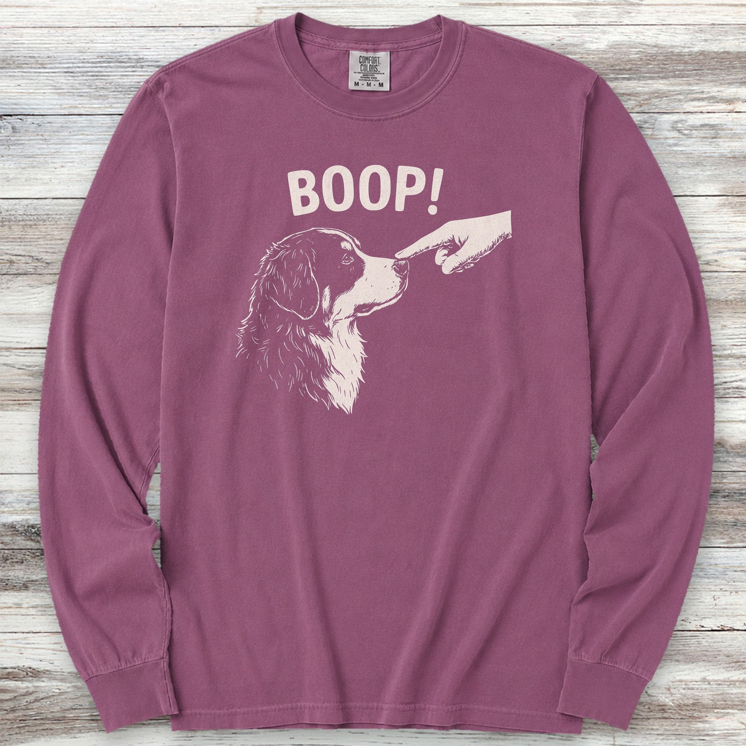 Bernese Mountain Dog BOOP! Long Sleeve Tee - Berry