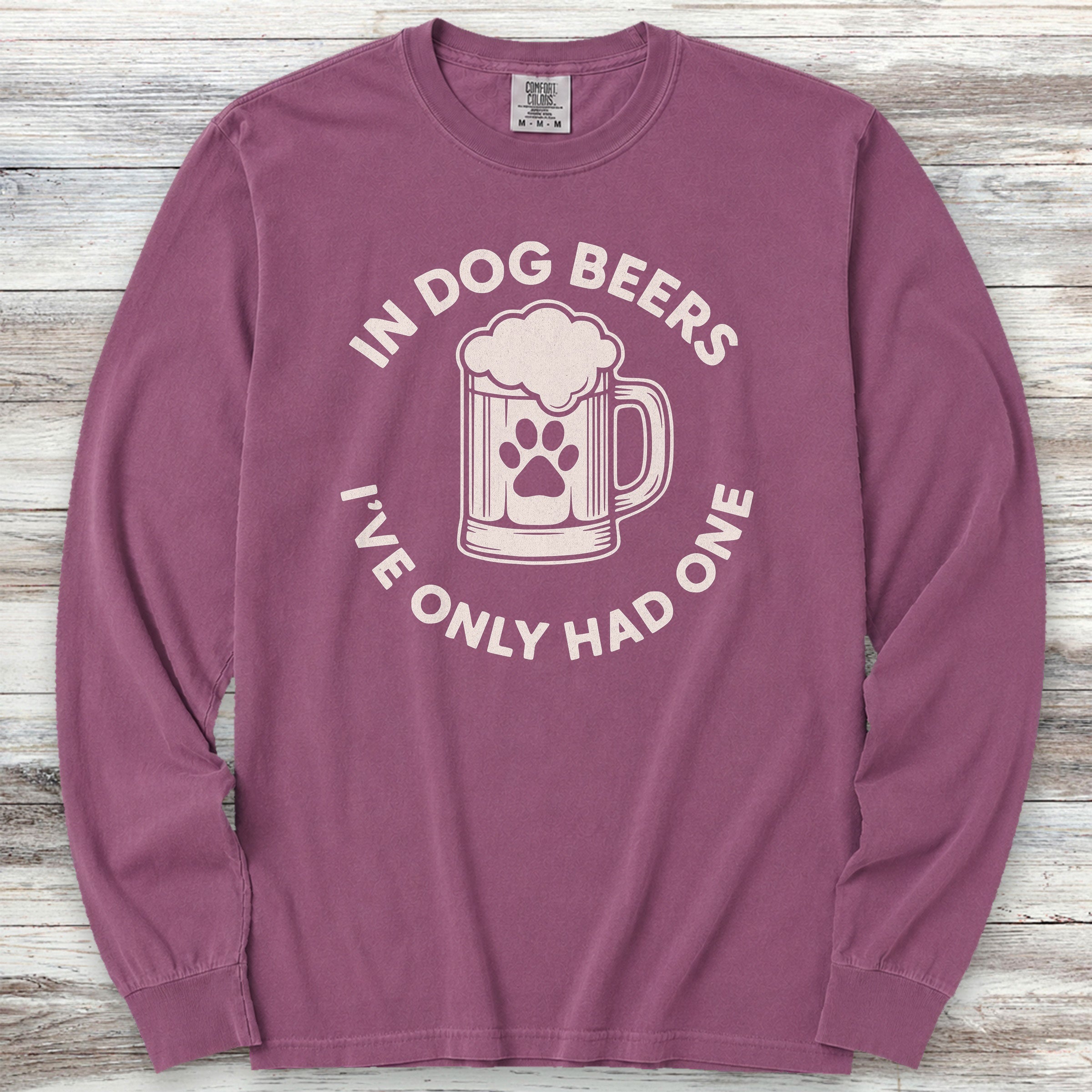 Dog Beers Long Sleeve Tee - Berry