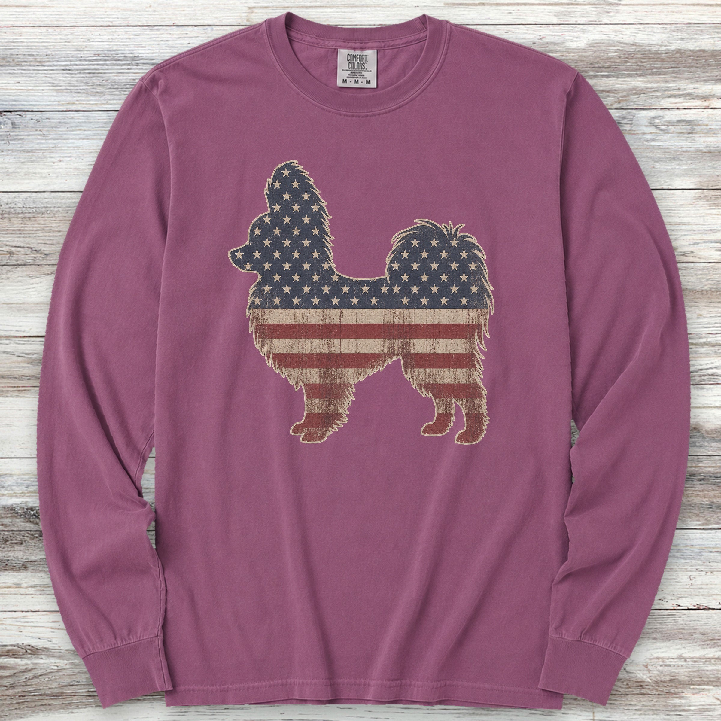 Papillon Vintage USA Long Sleeve Tee - Berry