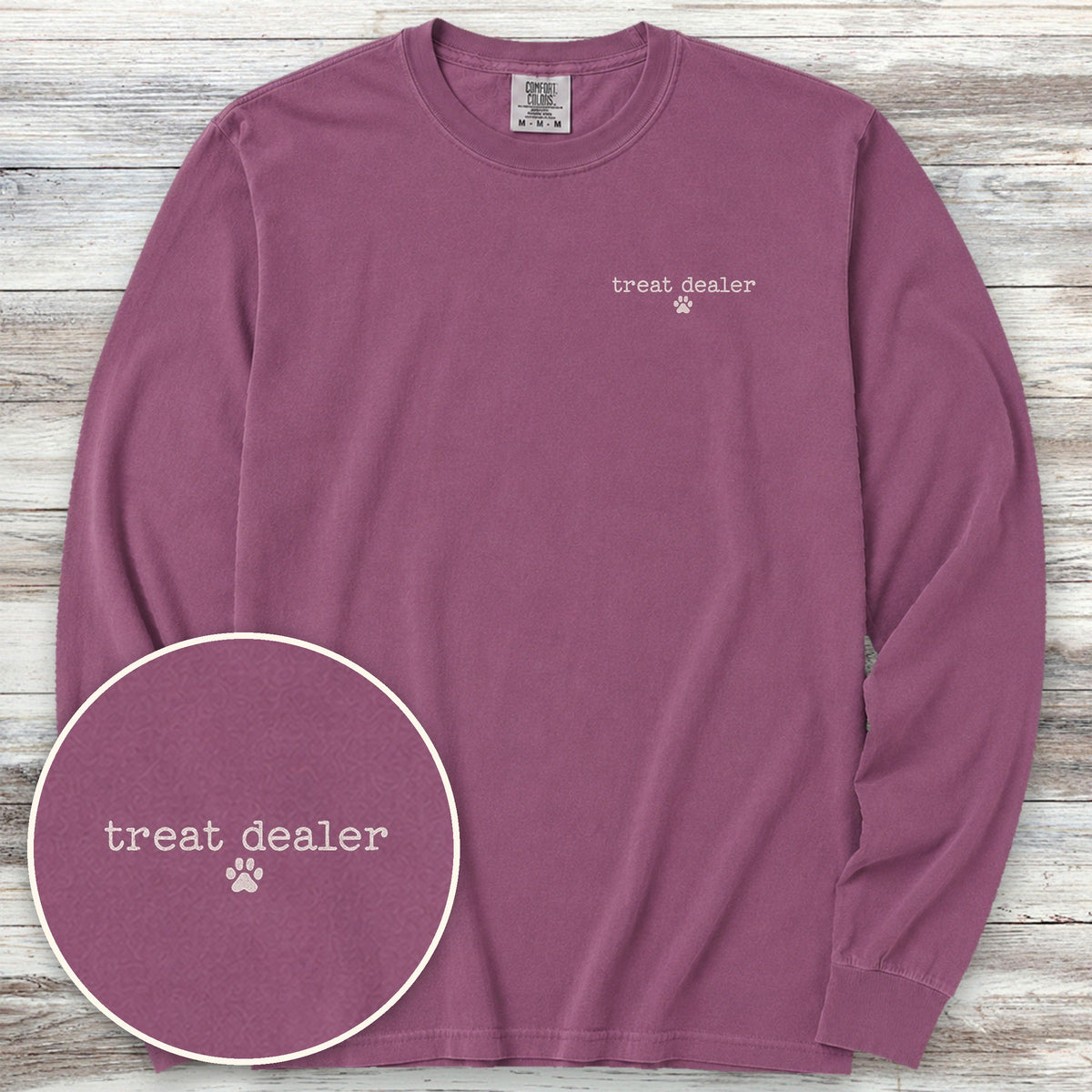 Vintage Treat Dealer Left Chest Long Sleeve Tee - Berry