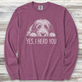 Bearded Collie Herd You Long Sleeve Tee - Berry