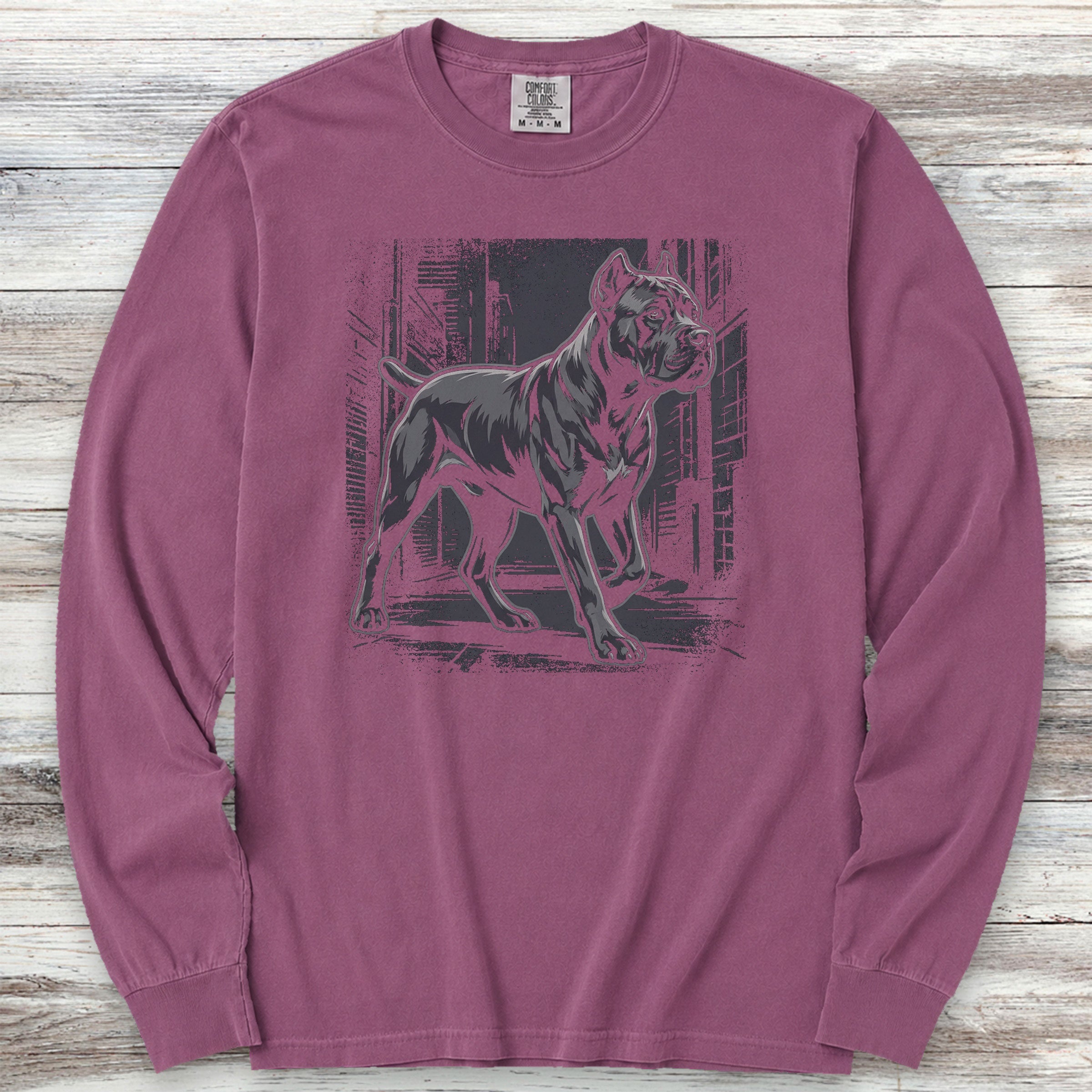 Cane Corso Street Long Sleeve Tee - Berry