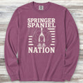 English Springer Spaniel Nation Long Sleeve Tee - Berry