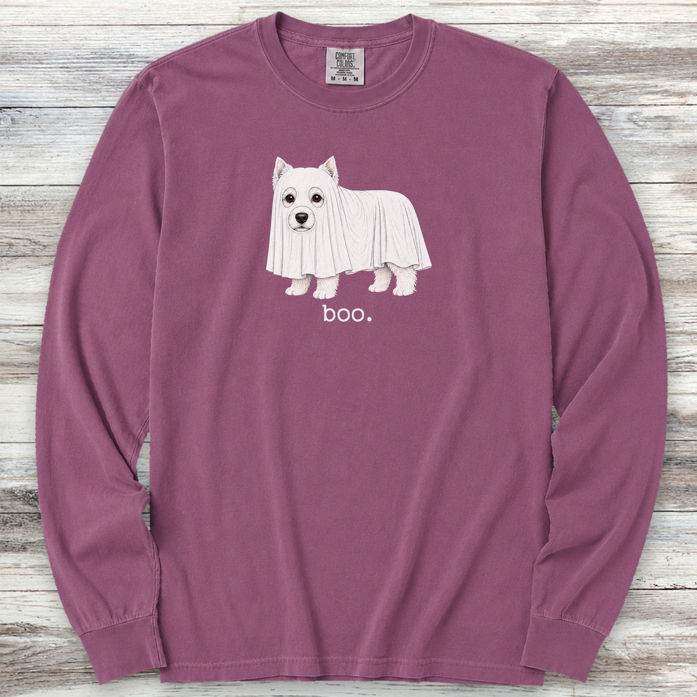 West Highland White Terrier Boo Long Sleeve Tee - Berry