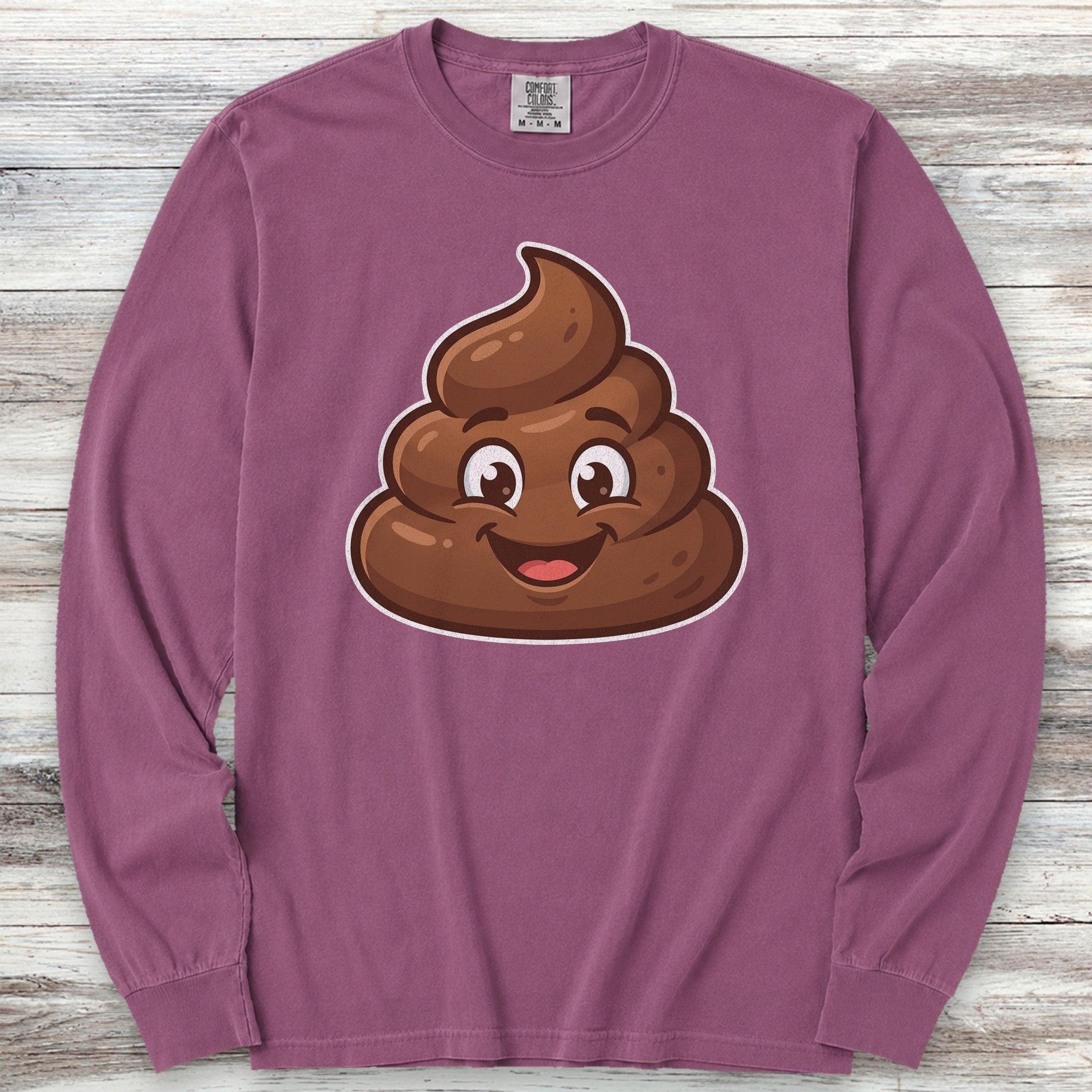Dog Poop Long Sleeve Tee - Berry