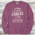 Corgi Days Long Sleeve Tee - Berry