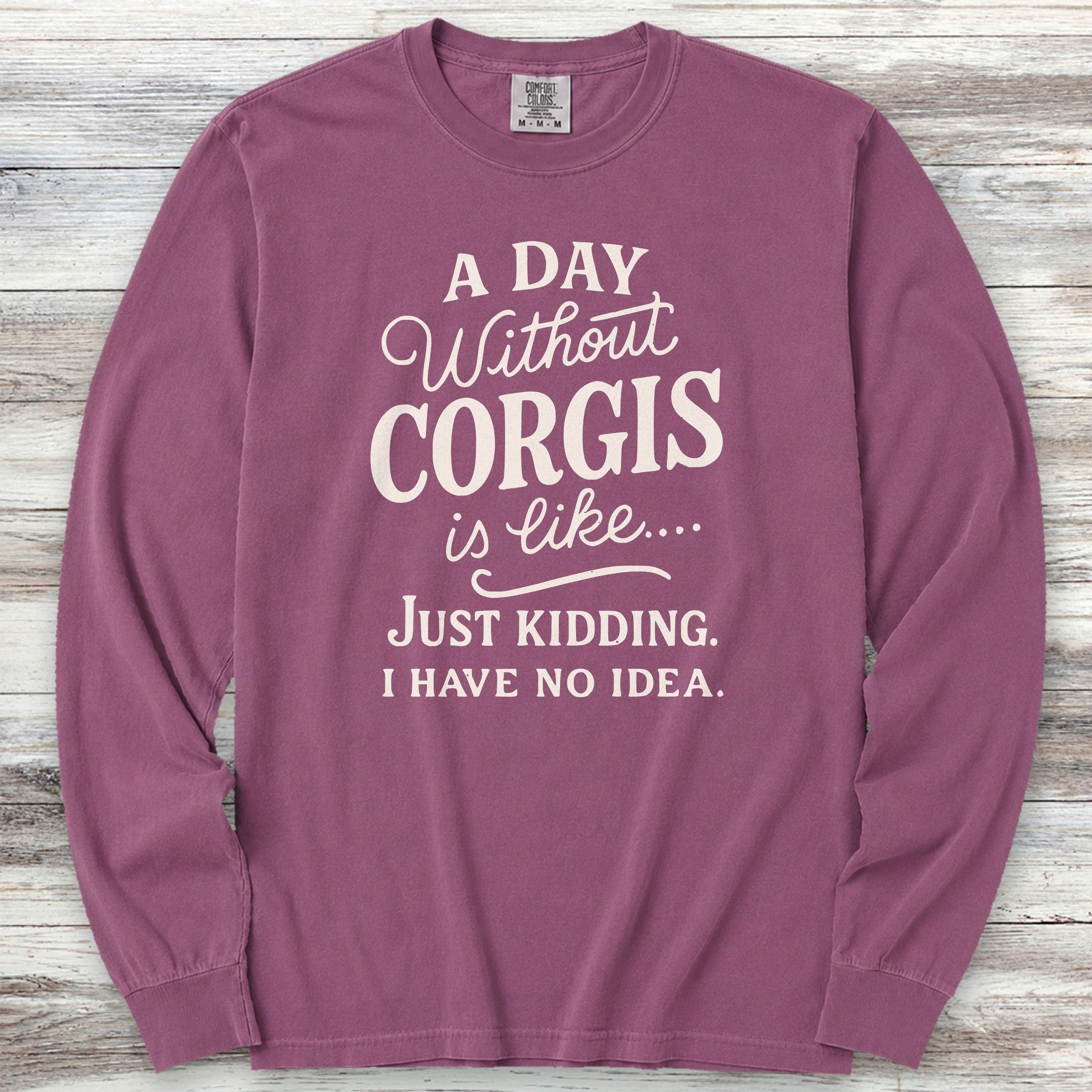 Corgi Days Long Sleeve Tee - Berry