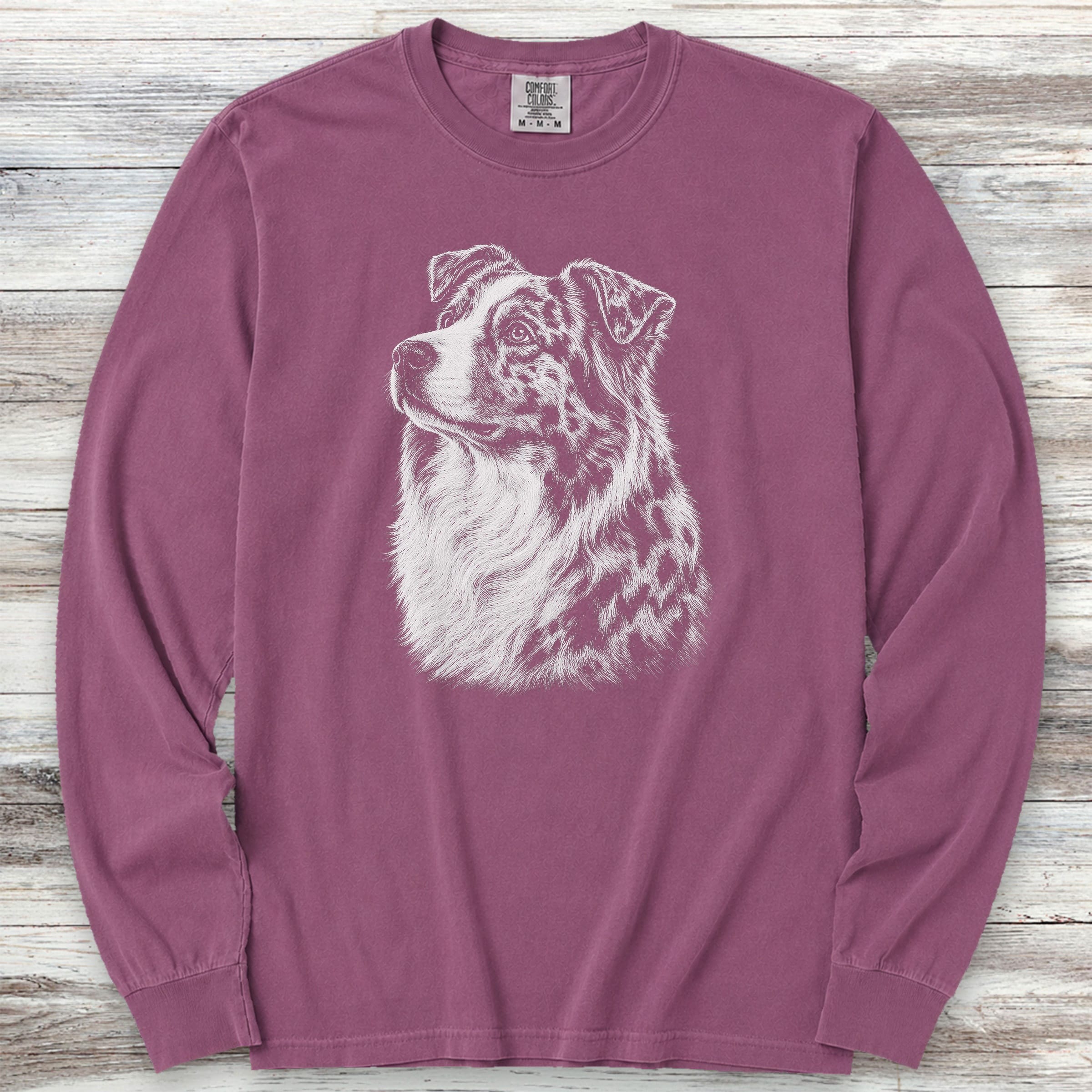 Australian Shepherd Loyalty Long Sleeve Tee - Berry