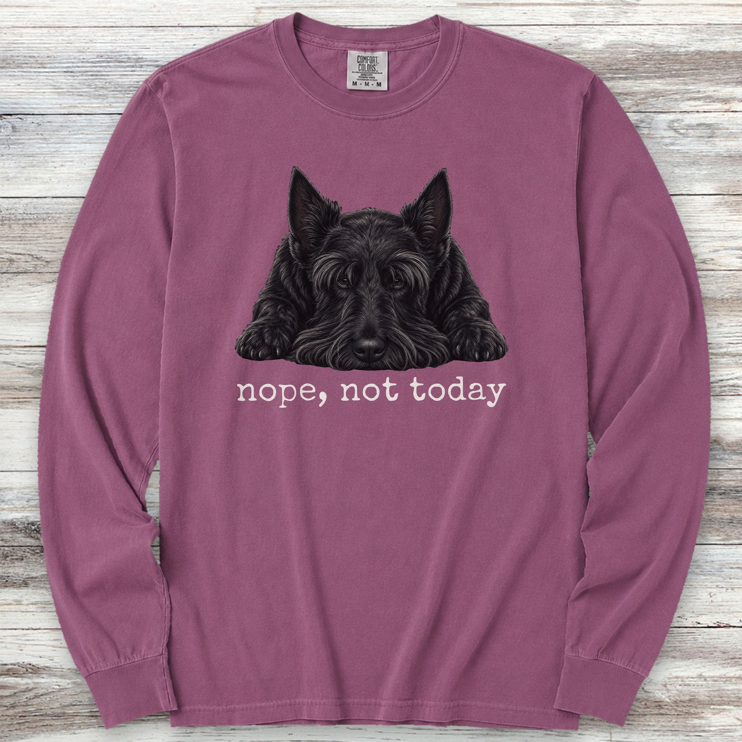 Scottish Terrier Nope Long Sleeve Tee - Berry