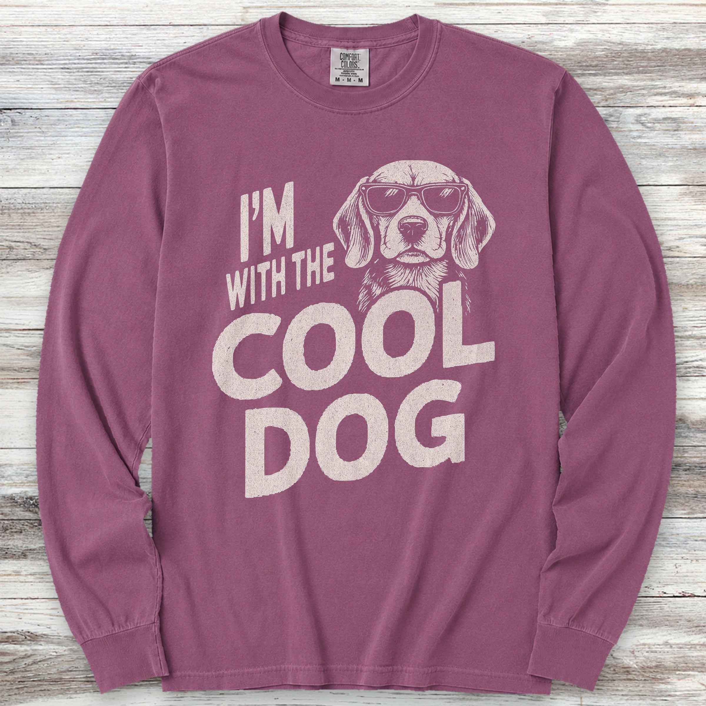 Cool Dog Beagle Long Sleeve Tee - Berry