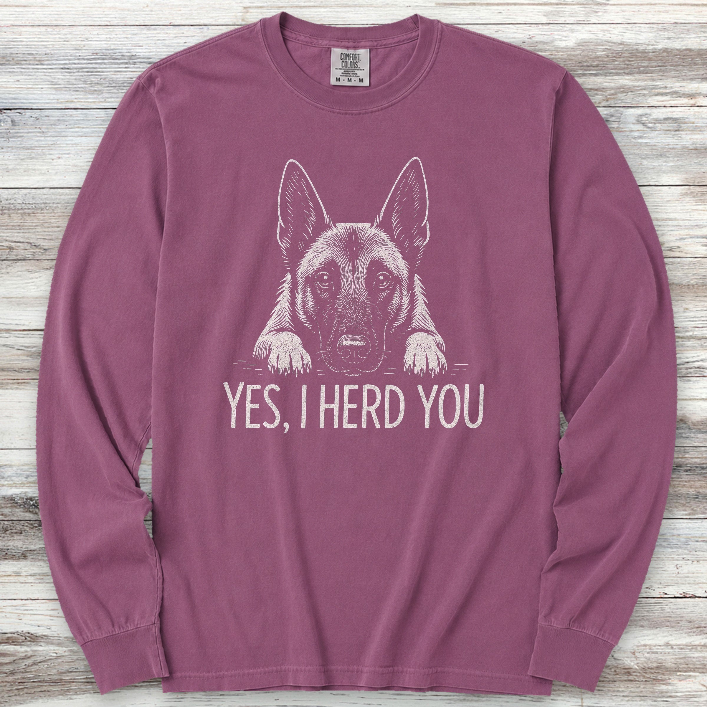 Belgian Malinois Herd You Long Sleeve Tee - Berry