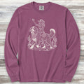 Bernedoodle Cowgirl Long Sleeve Tee - Berry