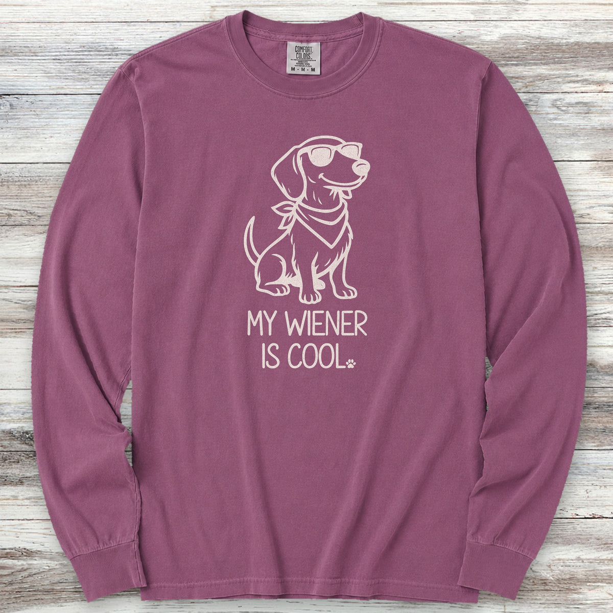 Dachshund Cool Wiener Long Sleeve Tee - Berry