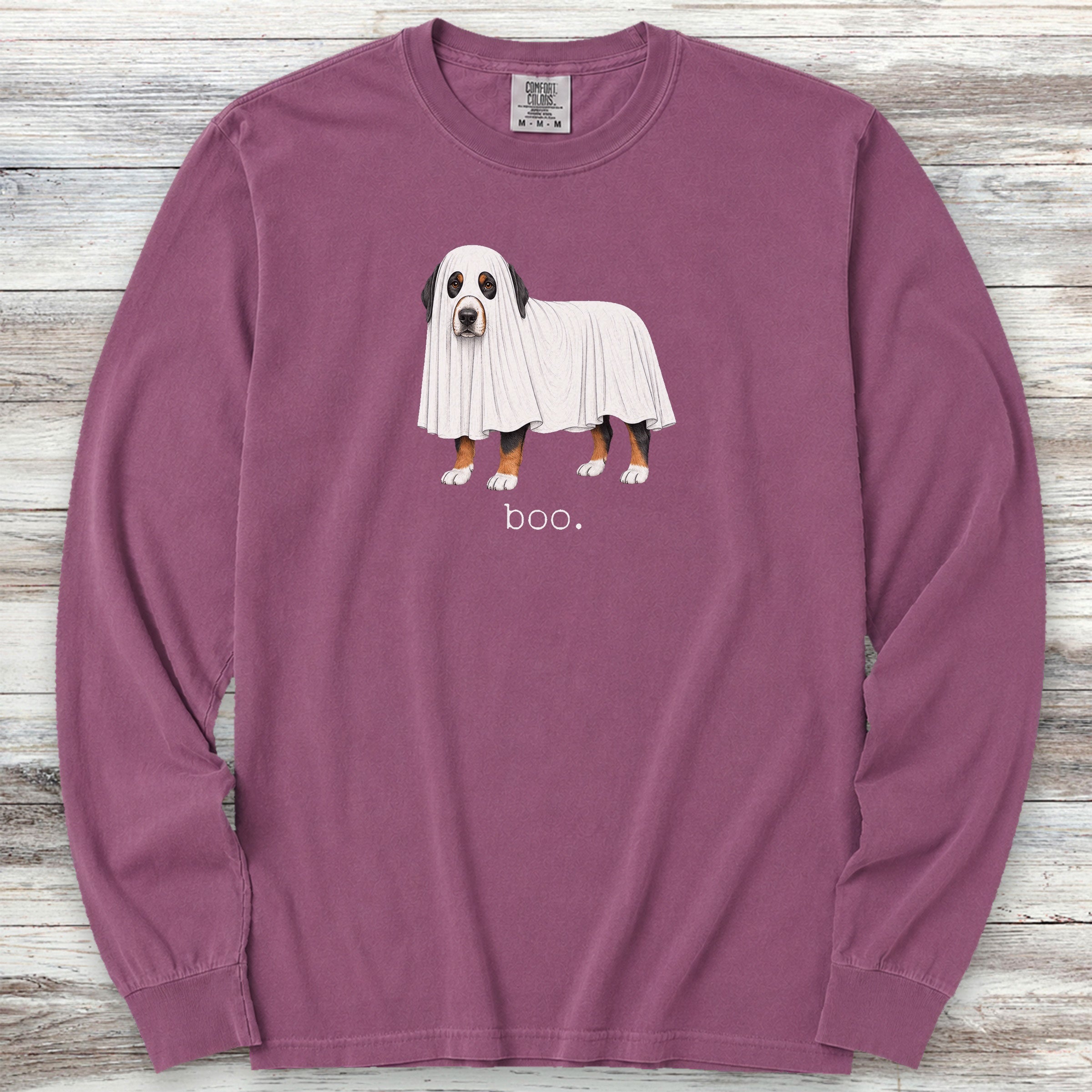 Swiss Mountain Dog Boo Long Sleeve Tee - Berry