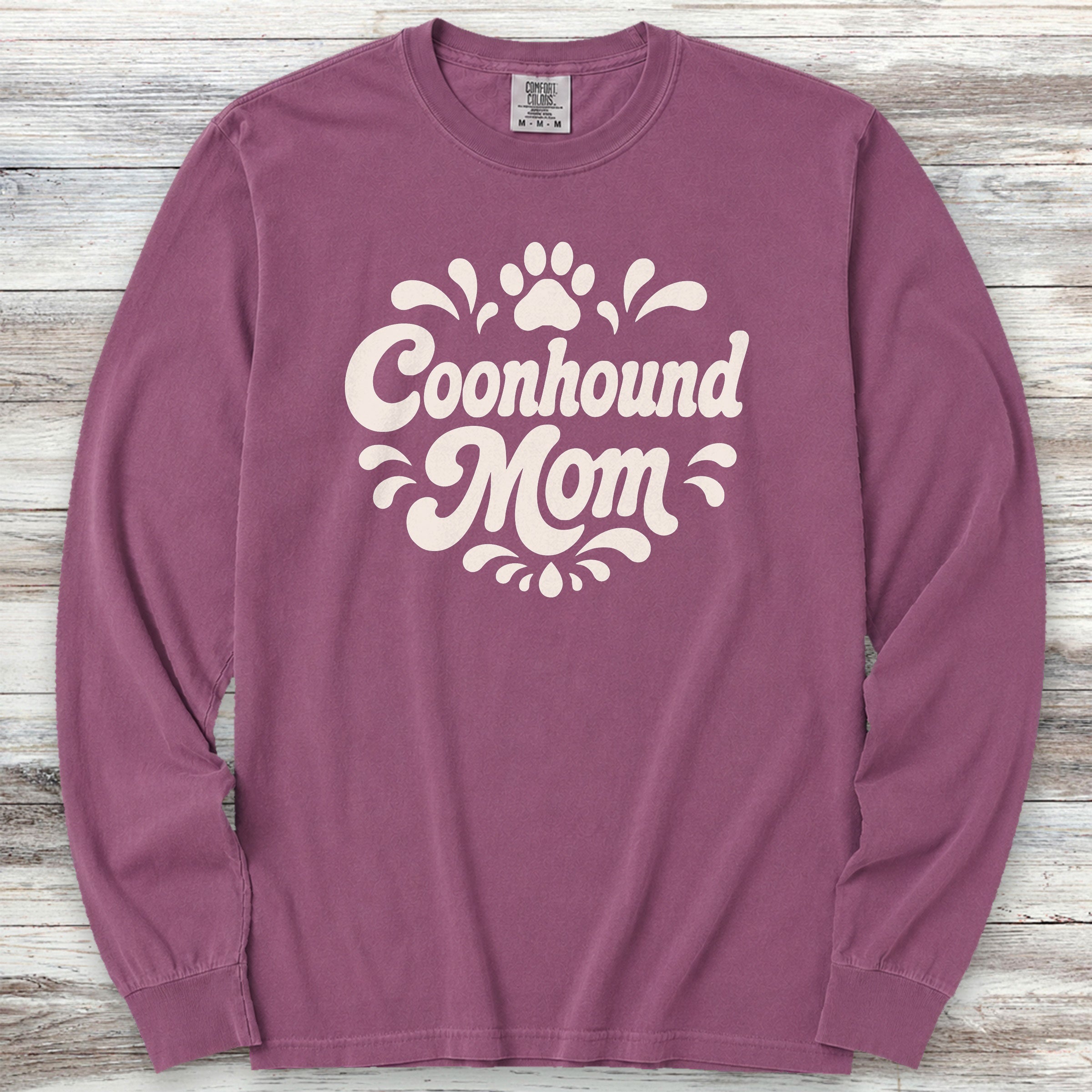 Coonhound Groovy Mom Long Sleeve Tee - Berry