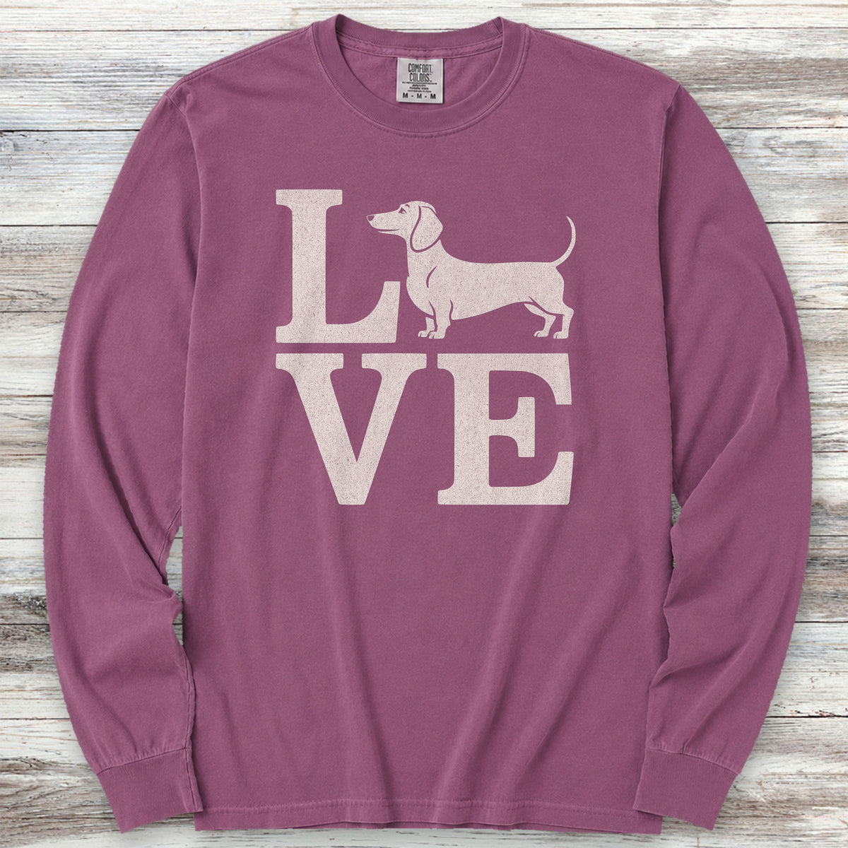 Dachshund Love Long Sleeve Tee - Berry