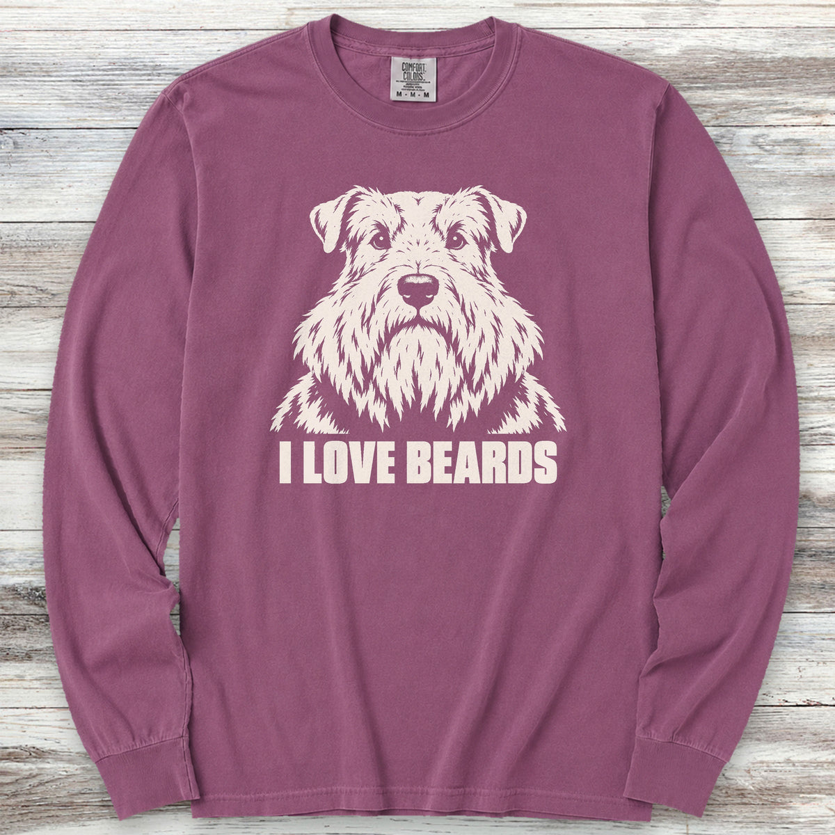 Sealyham Terrier I Love Beards Long Sleeve Tee - Berry