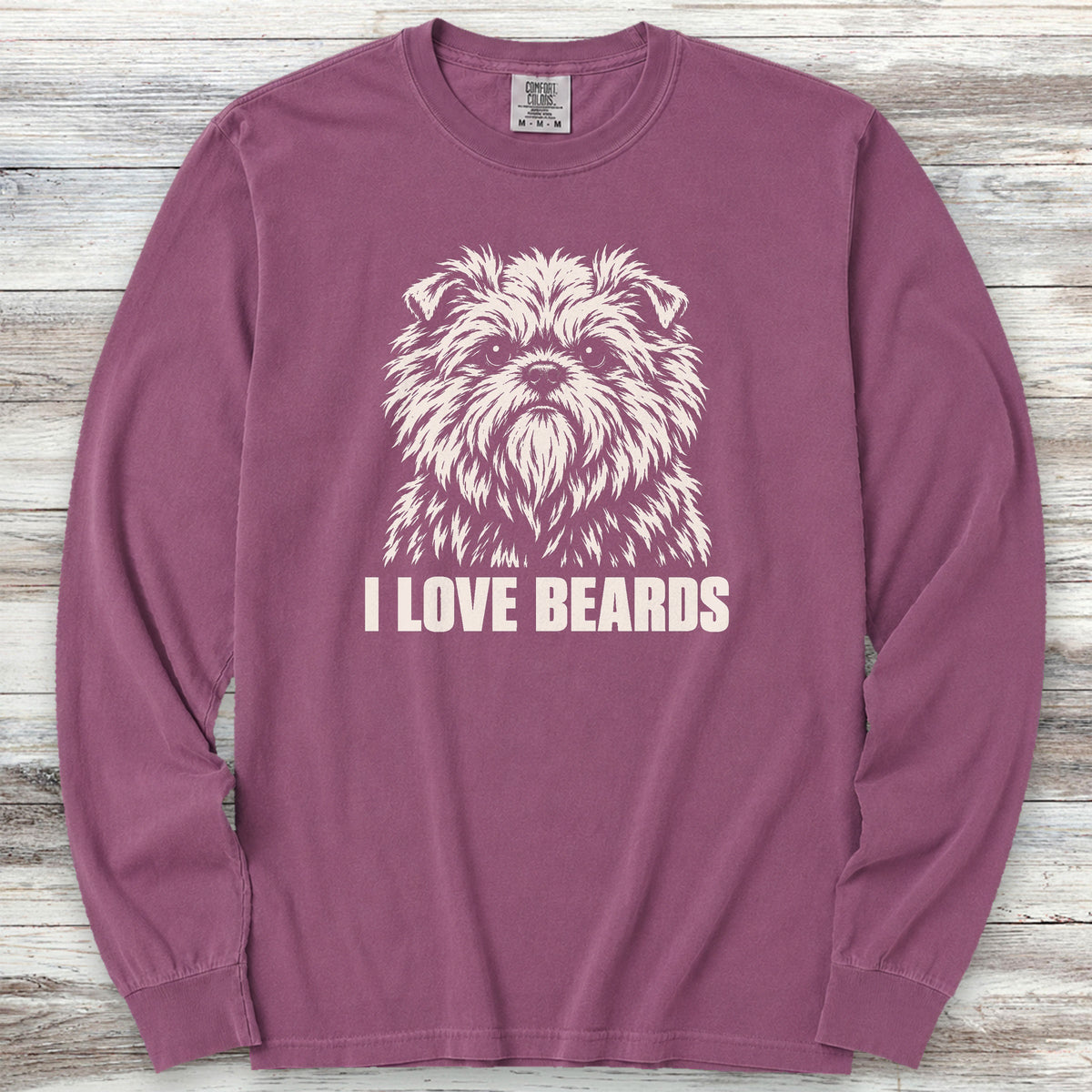 Affenpinscher I Love Beards Long Sleeve Tee - Berry