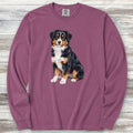 Australian Shepherd Tri Watercolor Long Sleeve Tee - Berry