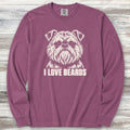 Brussels Griffon I Love Beards Long Sleeve Tee - Berry