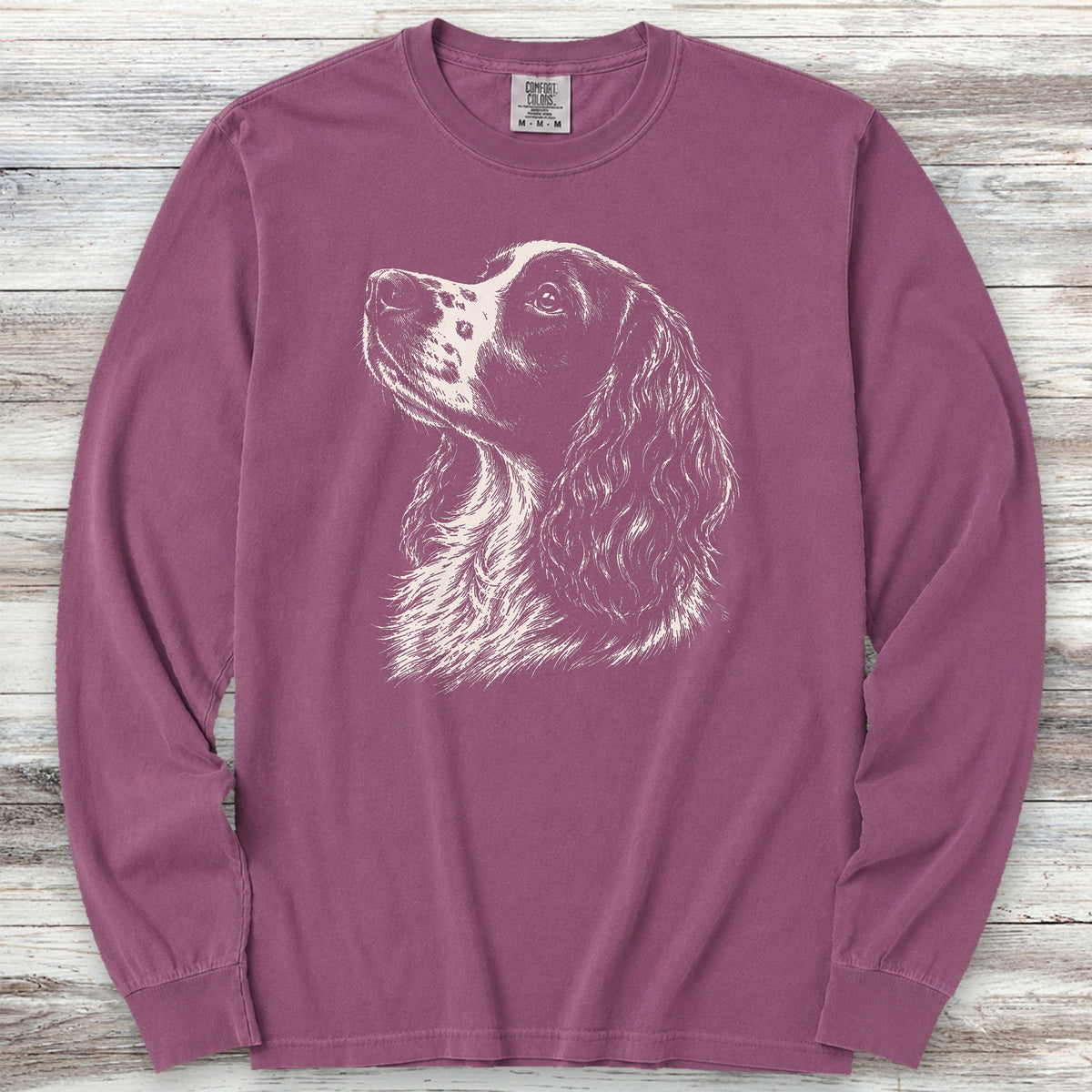 English Springer Spaniel Loyalty Long Sleeve Tee - Berry