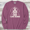 Bernedoodle I Love Beards Long Sleeve Tee - Berry