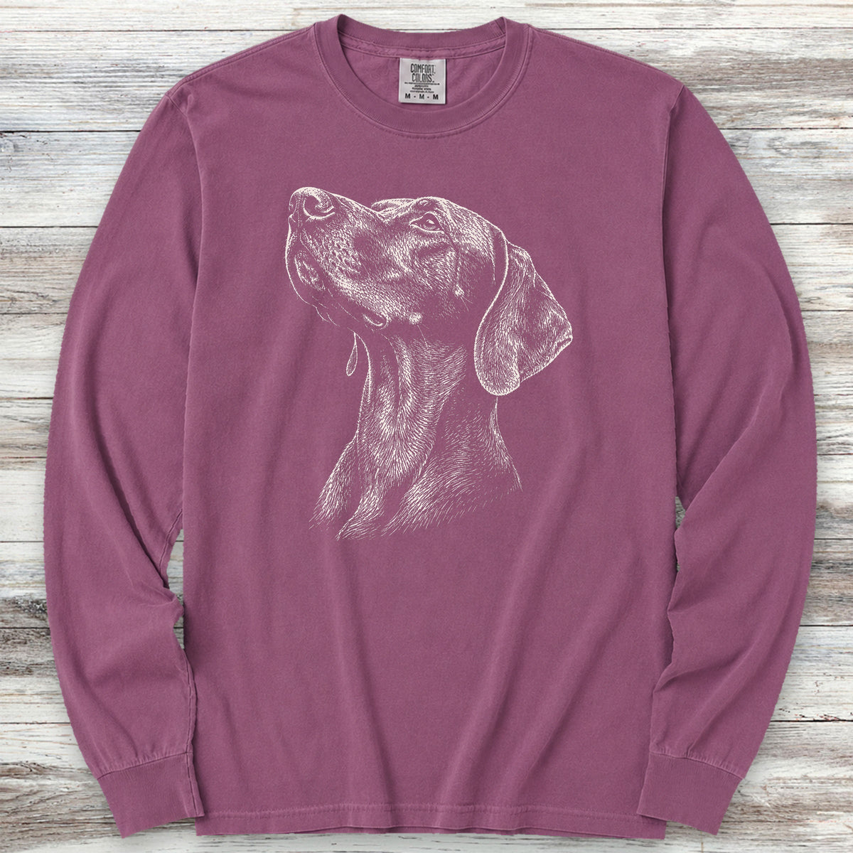 Weimaraner Loyalty Long Sleeve Tee - Berry