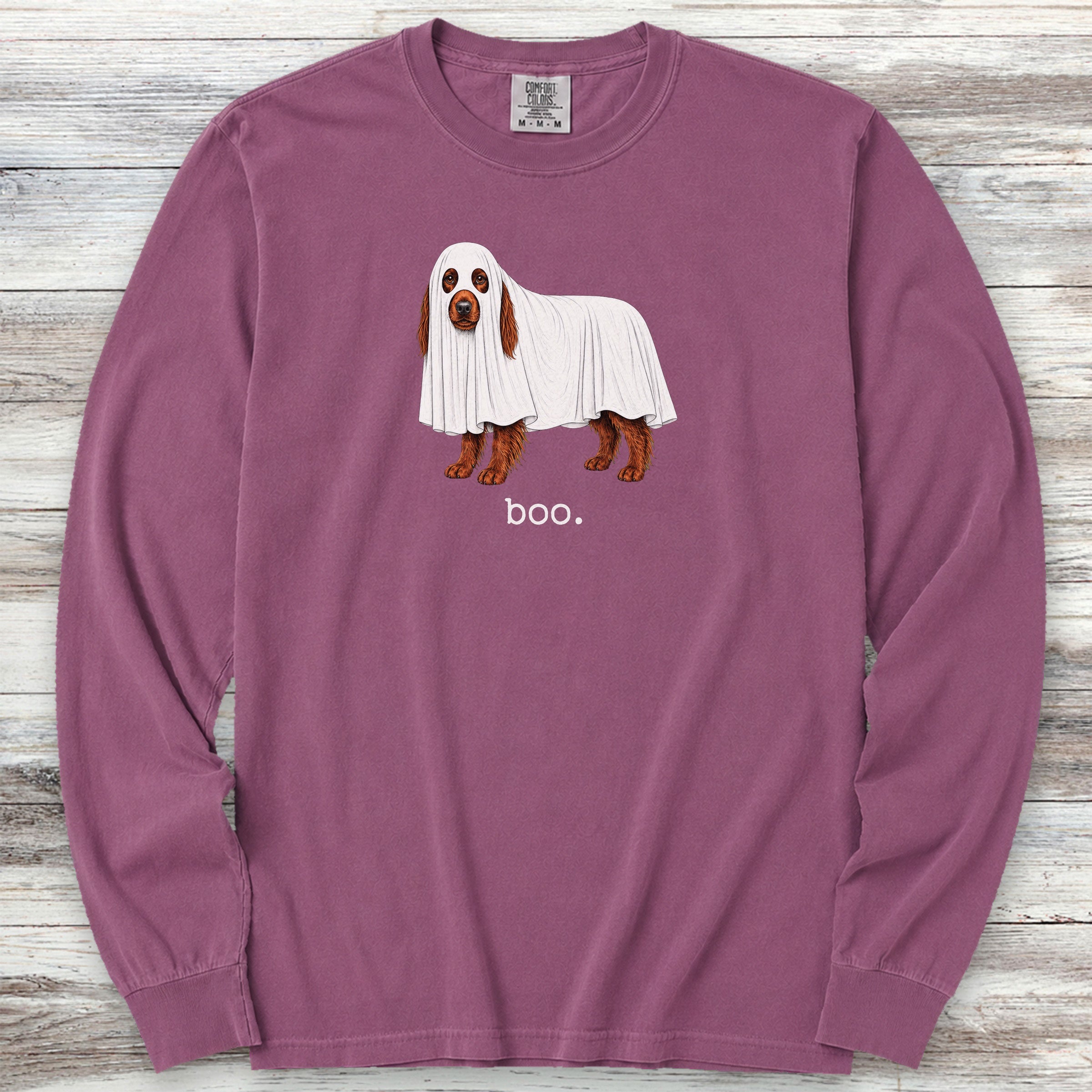 Irish Setter Boo Long Sleeve Tee - Berry