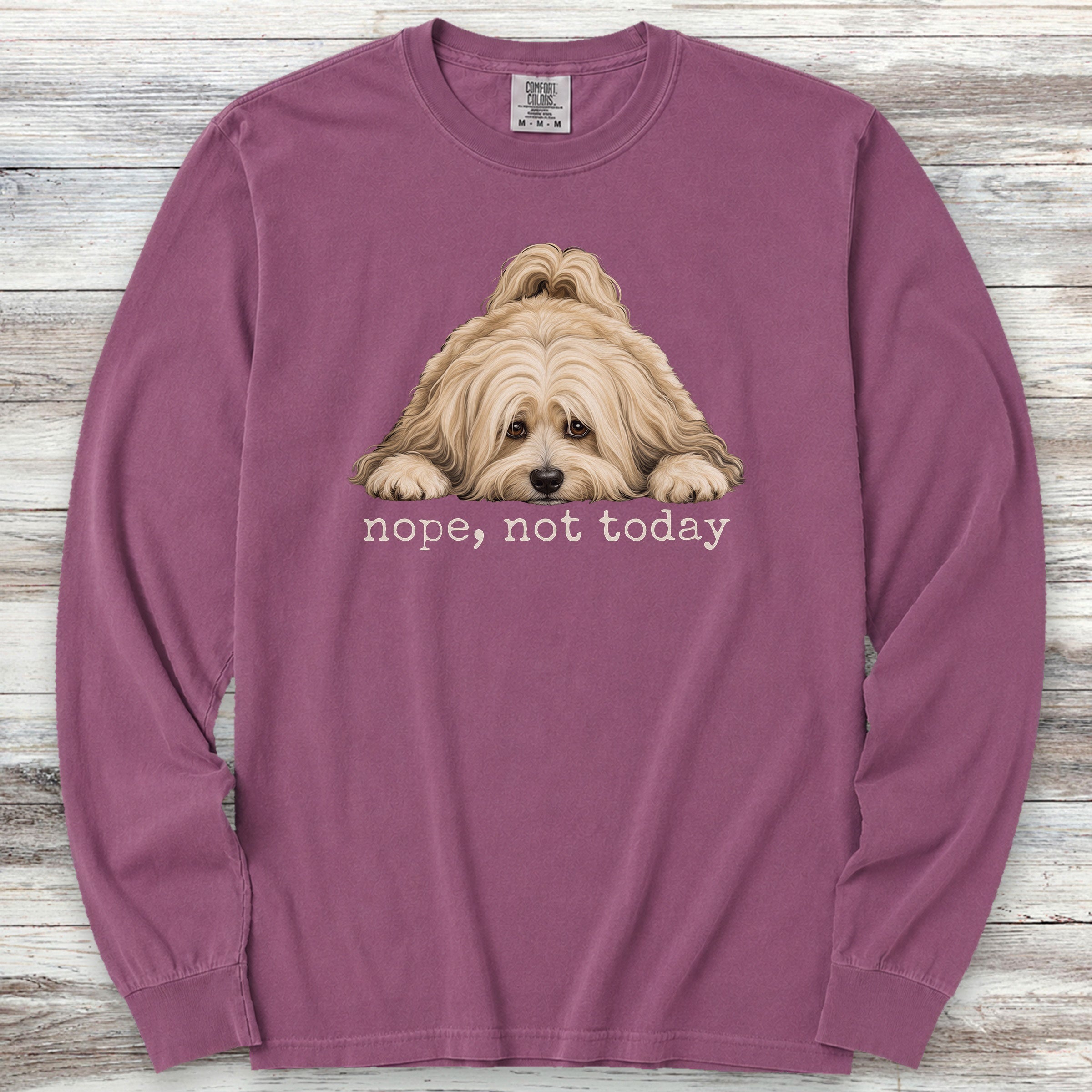 Havanese Nope Long Sleeve Tee - Berry