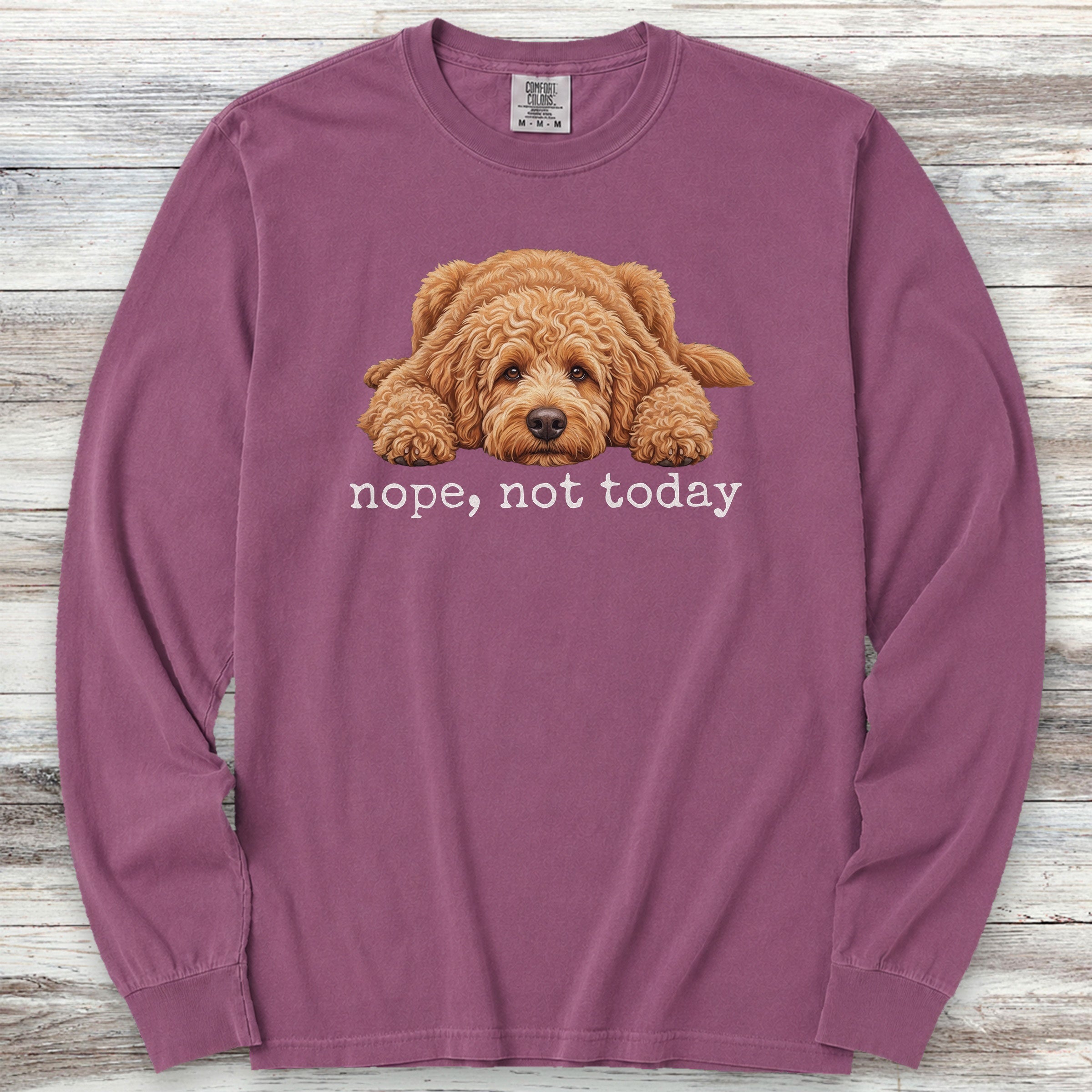Goldendoodle Nope Long Sleeve Tee - Berry