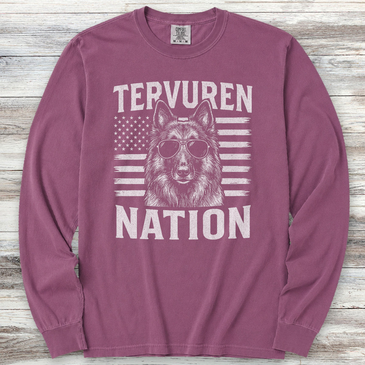 Belgian Tervuren Nation Long Sleeve Tee - Berry