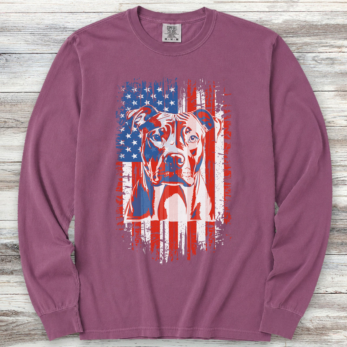 Pit Bull USA Long Sleeve Tee - Berry