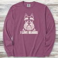 Scottish Terrier I Love Beards Long Sleeve Tee - Berry