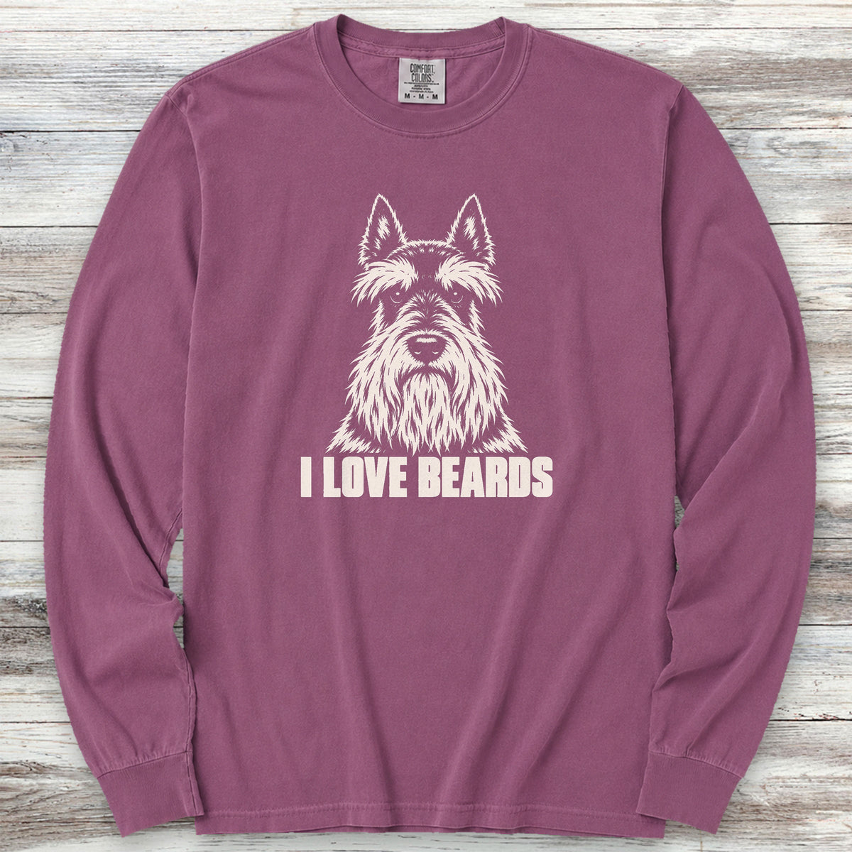 Scottish Terrier I Love Beards Long Sleeve Tee - Berry