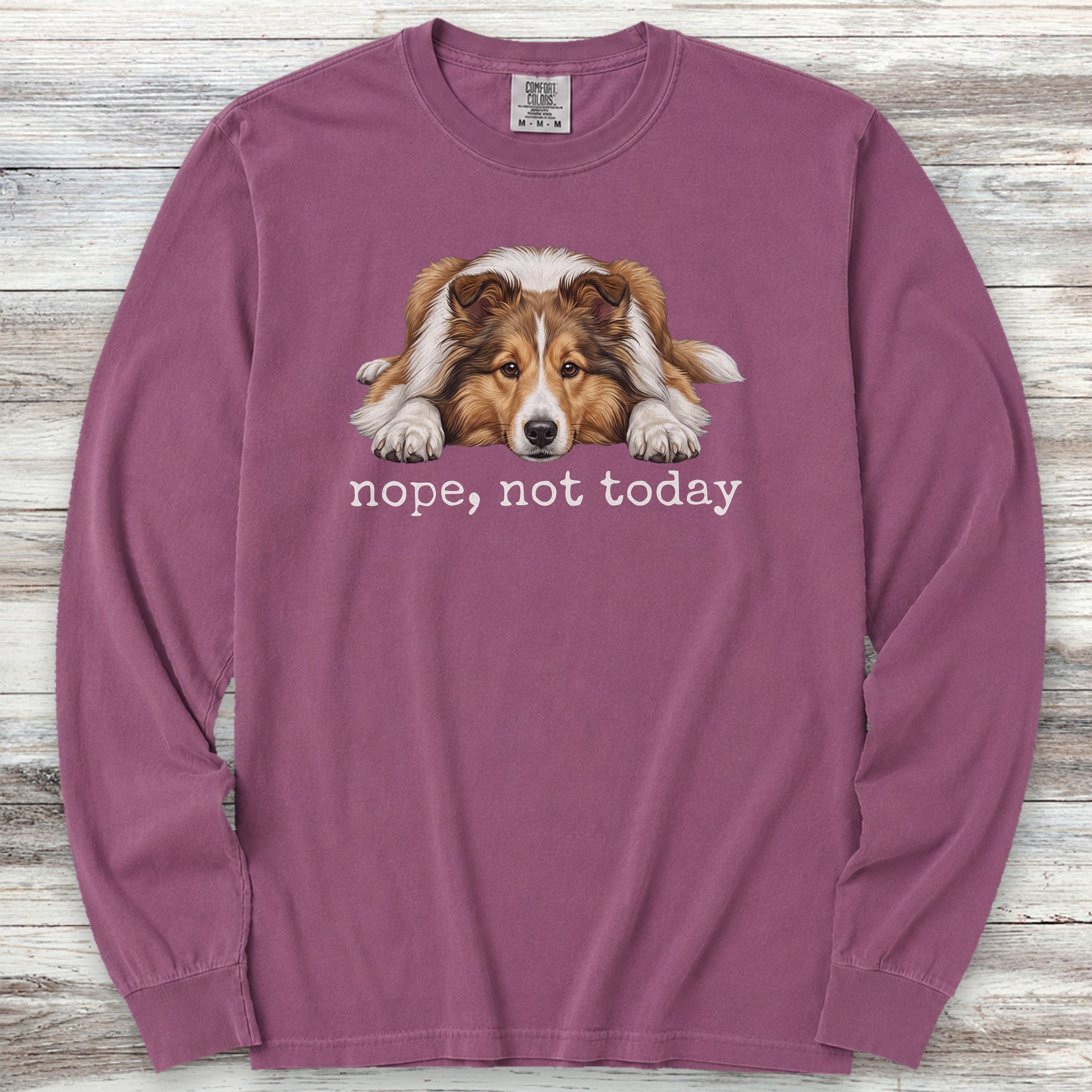 Shetland Sheepdog Nope Long Sleeve Tee - Berry