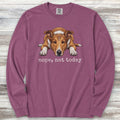 Smooth Collie Nope Long Sleeve Tee - Berry