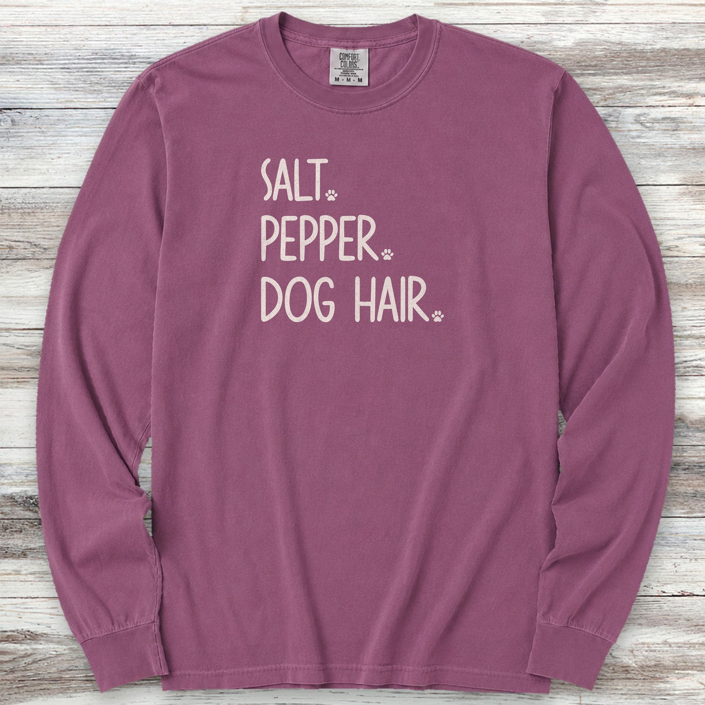 Salt Pepper Dog Hair Long Sleeve Tee - Berry