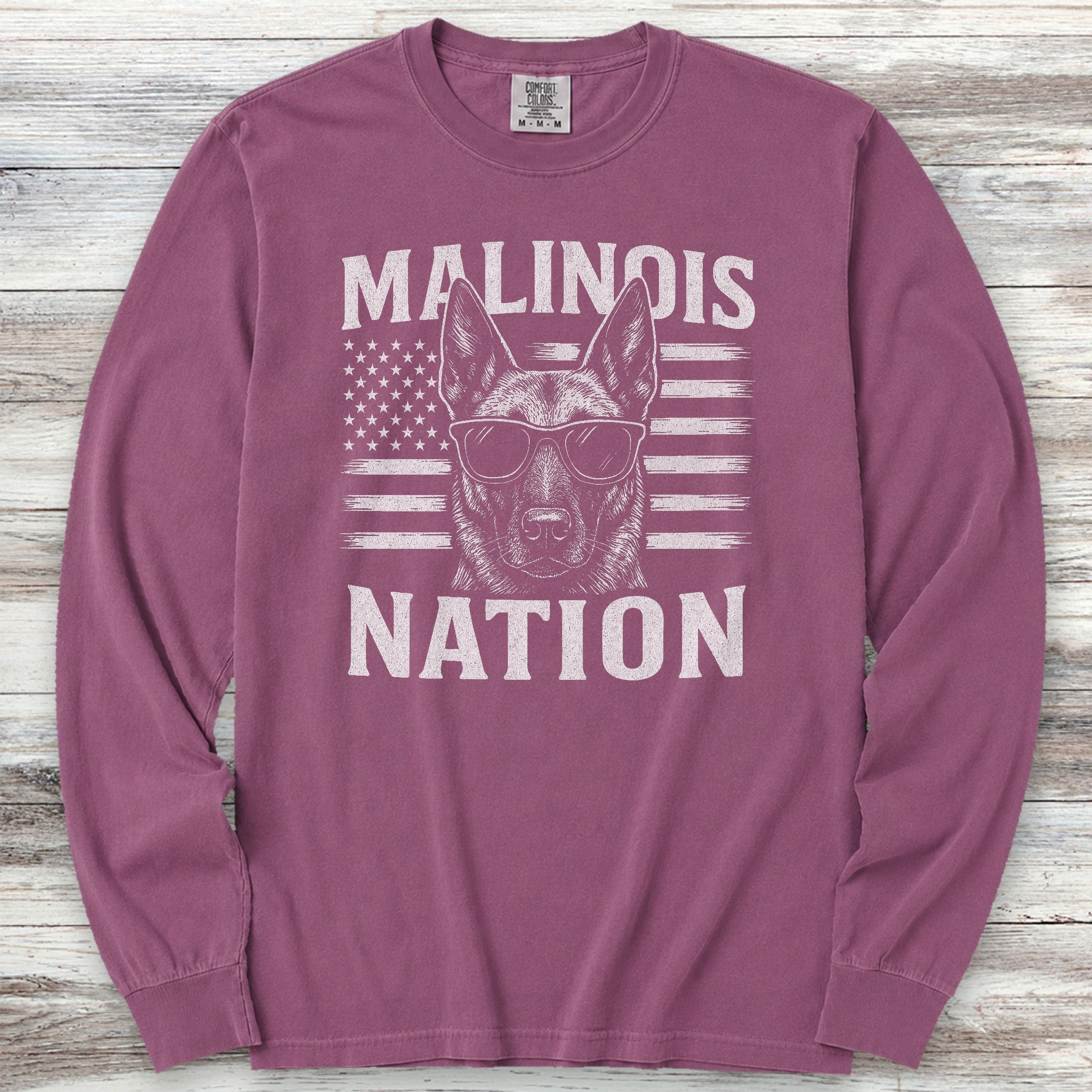 Belgian Malinois Nation Long Sleeve Tee - Berry