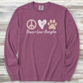 Beagle Peace Long Sleeve Tee - Berry