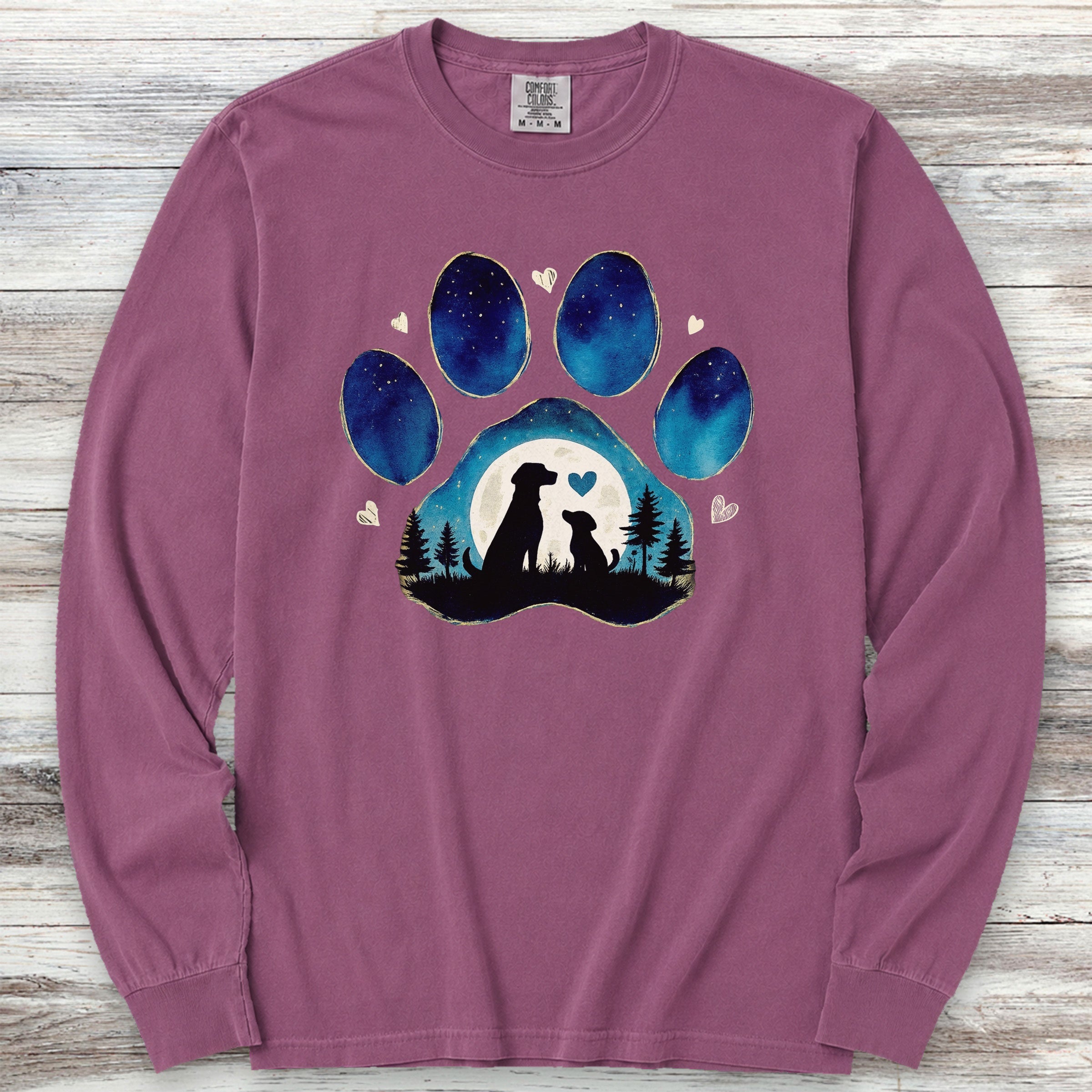 Love You to the Moon Long Sleeve Tee - Berry